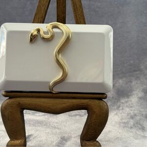 Killian Perfumes White Gold Snake Clutch Purse